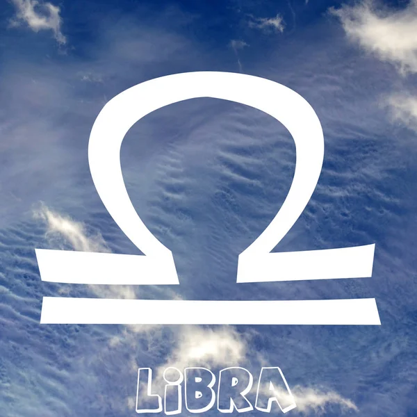 Sinal do zodíaco de Libra no fundo do elemento ar — Fotografia de Stock