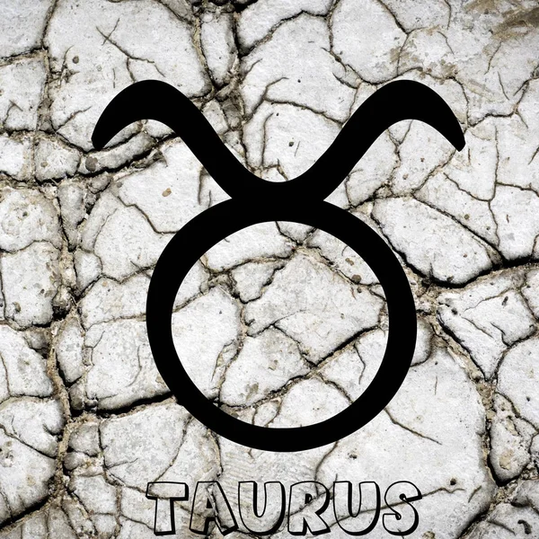 Taurus zodiac sign on earth element background — Stock Photo, Image