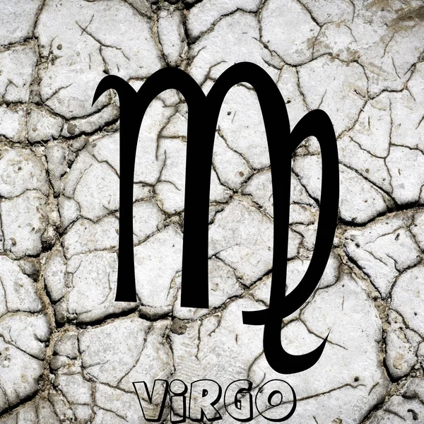 Virgo zodiac sign on earth element background — Stock Photo, Image