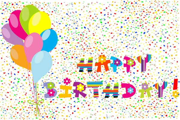 Tarjeta de cumpleaños feliz — Vector de stock