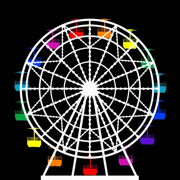 Roda gigante colorida de um parque de diversões —  Vetores de Stock