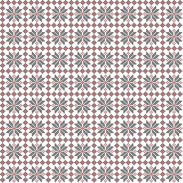 수 놓은 오래 된 수 제 십자 수 민족 패턴 — 스톡 벡터