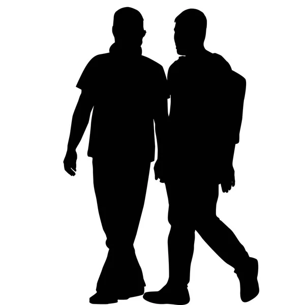 Siluetas de hombres gay tomados de la mano — Vector de stock