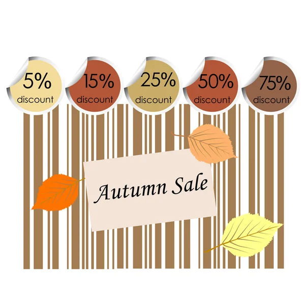 Fondo de venta de otoño con código de barras — Vector de stock