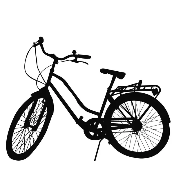 Silueta de la bicicleta sobre fondo blanco — Vector de stock