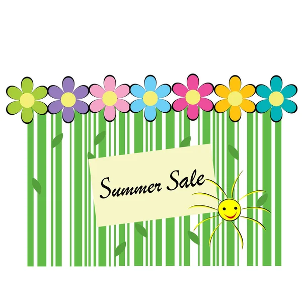 Summer sale background with bar code — Stock Vector