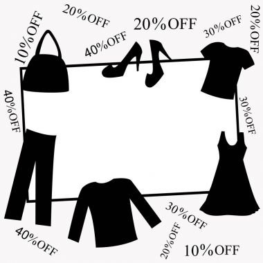 İndirimler ile giyim ve Aksesuar çerçeve