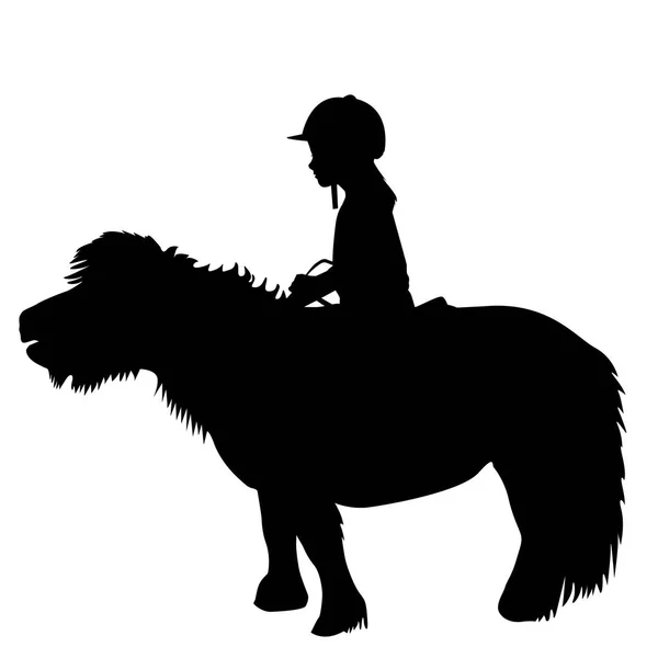 孩子骑着一匹小马 — 图库矢量图片