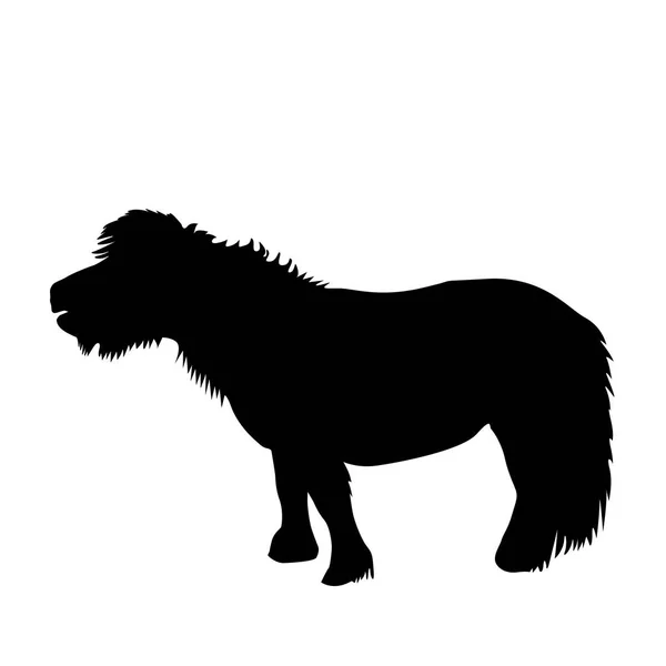 Silhouette pony nero — Vettoriale Stock