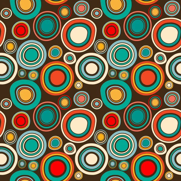 Vintage abstracte naadloze patroon met ronde vormen — Stockvector