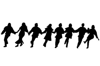 Balkan dansçılar siluetleri