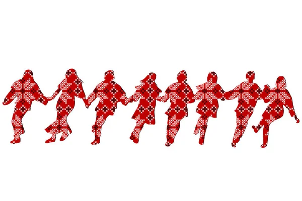 Etnik dekorasyon desenli dansçılar