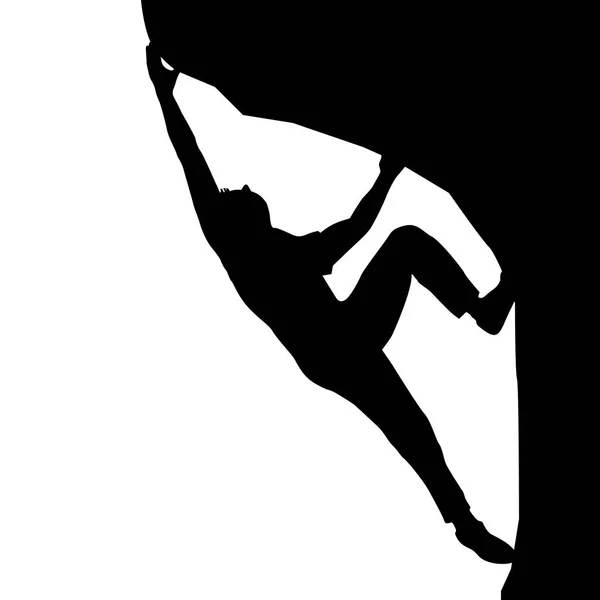 Silhouette of a rock climber — Stock Vector