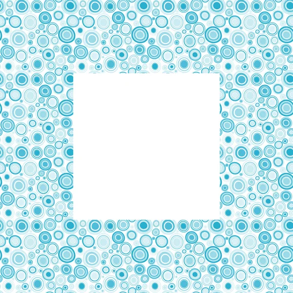 Moldura azul com círculos doodle — Vetor de Stock