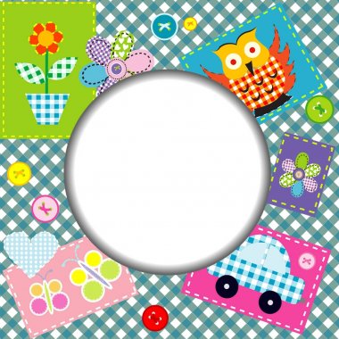 Patchwork çocukça elemanları ile çocuklar için