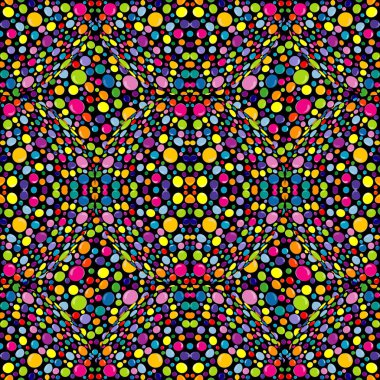 Daireler ile çok renkli, soyut desen
