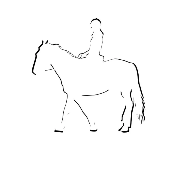 Häst ryttare siluett ikonen — Stock vektor