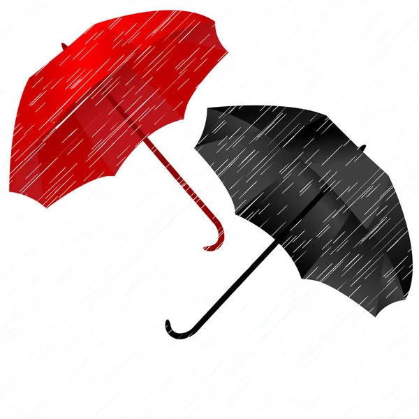 Fundo de outono chuvoso com guarda-chuvas —  Vetores de Stock
