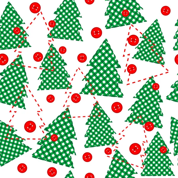 Christmas template wrapping paper in patchwork style — Stock Vector