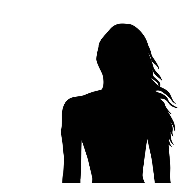 Silhouette femme aux cheveux longs — Image vectorielle