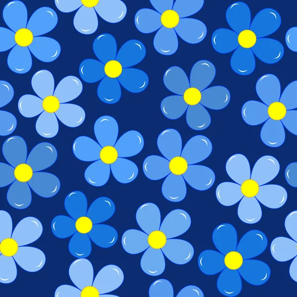 Forget-me-not flowers seamless background — Stock Vector
