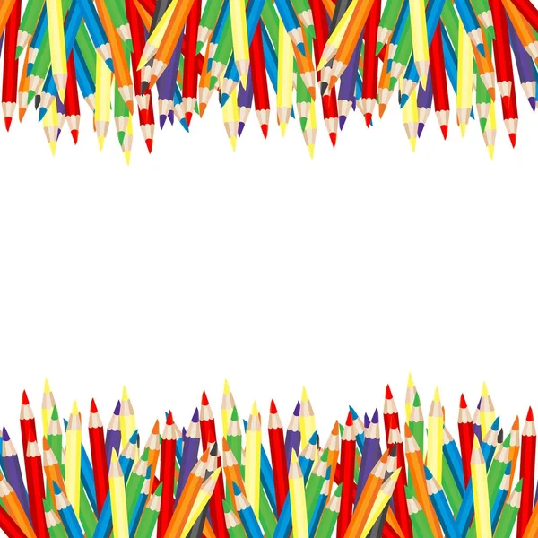 Cadre crayons de couleur — Image vectorielle