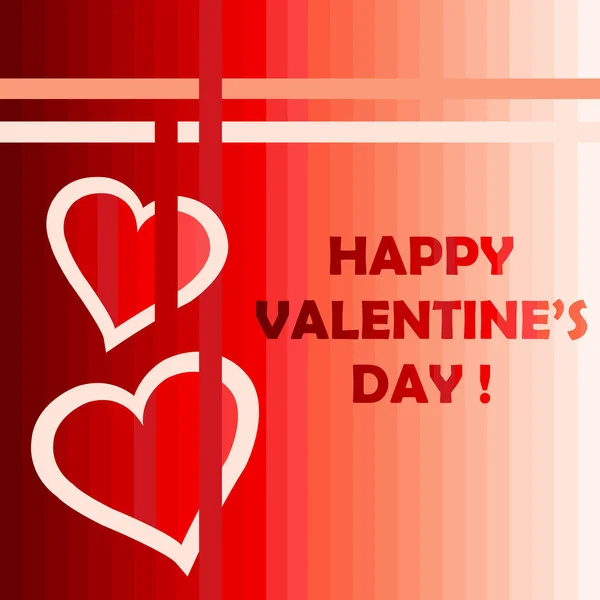 Tarjeta feliz día de San Valentín con dos corazones — Vector de stock