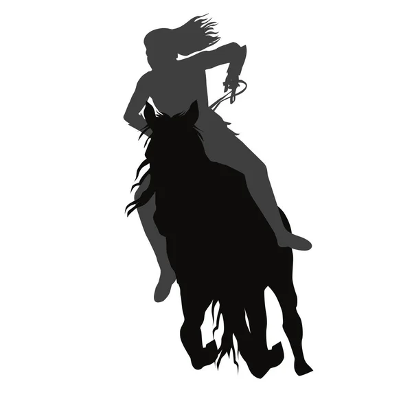 Riding a running horse — Stock Vector