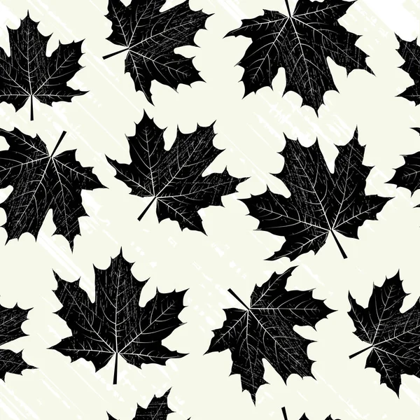 Grunge background with black leaves — Stock Vector