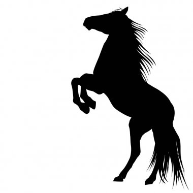 Silhouette of a bucking horse clipart