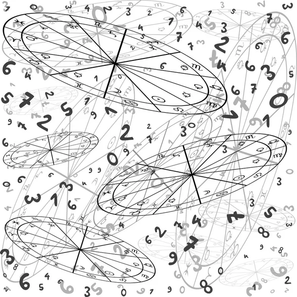 占星学和数字命理学的概念 — 图库矢量图片