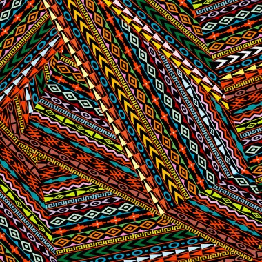 Geometrik etnik motiflerle arka plan