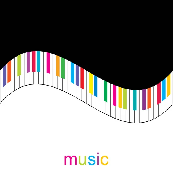 Piano with colorful keys background — Stockvector