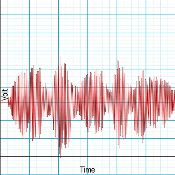 Seismograph diagram records intensity of seismic activity — Stock Vector