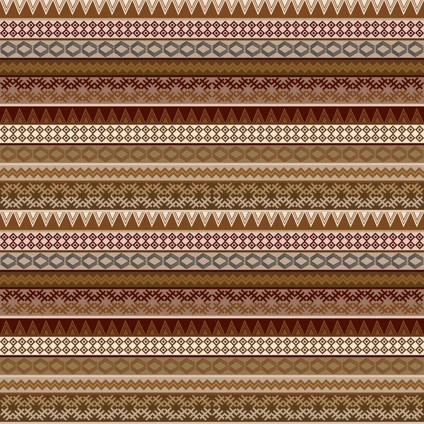 Geometrical seamless pattern with african brown motifs — ストックベクタ