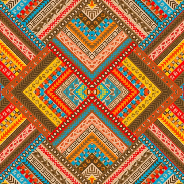 Geometrik dekoratif antik el kusursuz etnik motifler çizdi — Stok Vektör