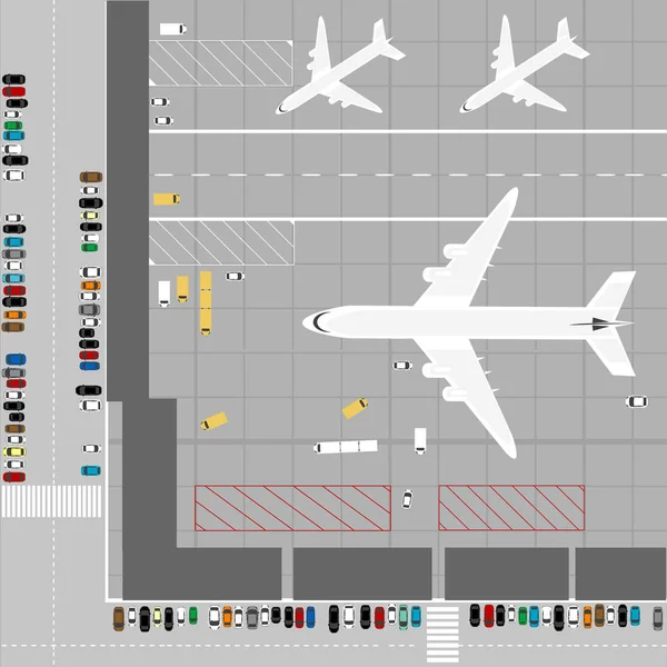 Aerial view of an airport Stock Illustration