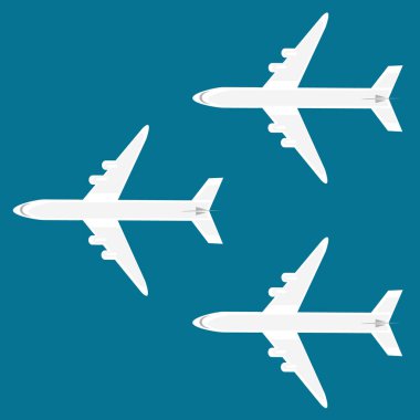 Gökyüzünde arka planda uçaklar