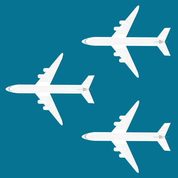 Airplanes on the sky background — 스톡 벡터