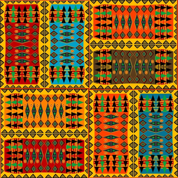 Fond coloré avec des motifs ethniques africains — Image vectorielle