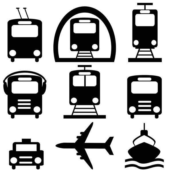 Collection City Transportation Pictograms — Stock Vector