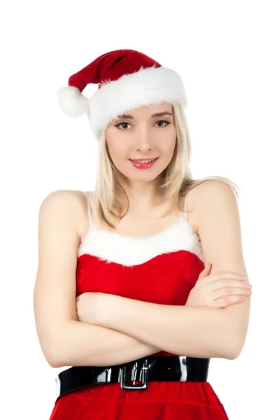 Blond meisje in Kerstmis kostuum — Stockfoto