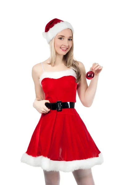 Ragazza bionda in costume di Natale — Foto Stock