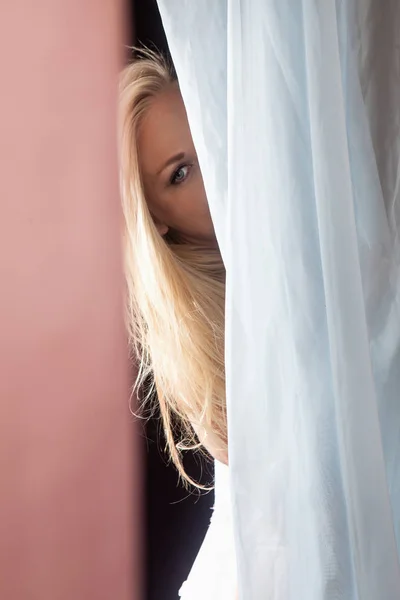 Blond woman with chiffon Royalty Free Stock Images