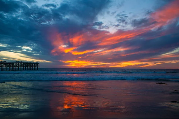 Pacyfiku Plaża Zachód słońca — Zdjęcie stockowe