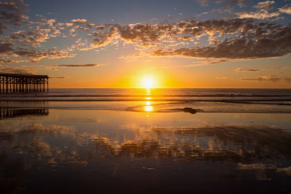 Tramonto spiaggia pacifica — Foto Stock