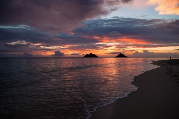 Salida del sol en la playa de Lanikai —  Fotos de Stock