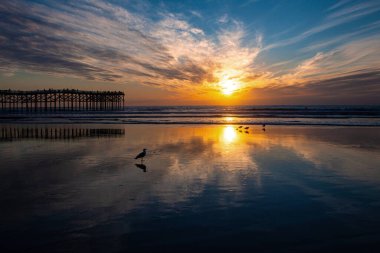 Pacific Beach, San Diego 'da günbatımı, Ca