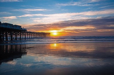 Pacific Beach, San Diego 'da günbatımı, Ca