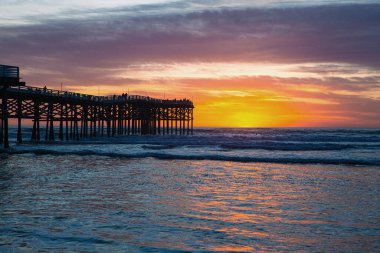 Pacific Beach, San Diego 'da günbatımı, Ca